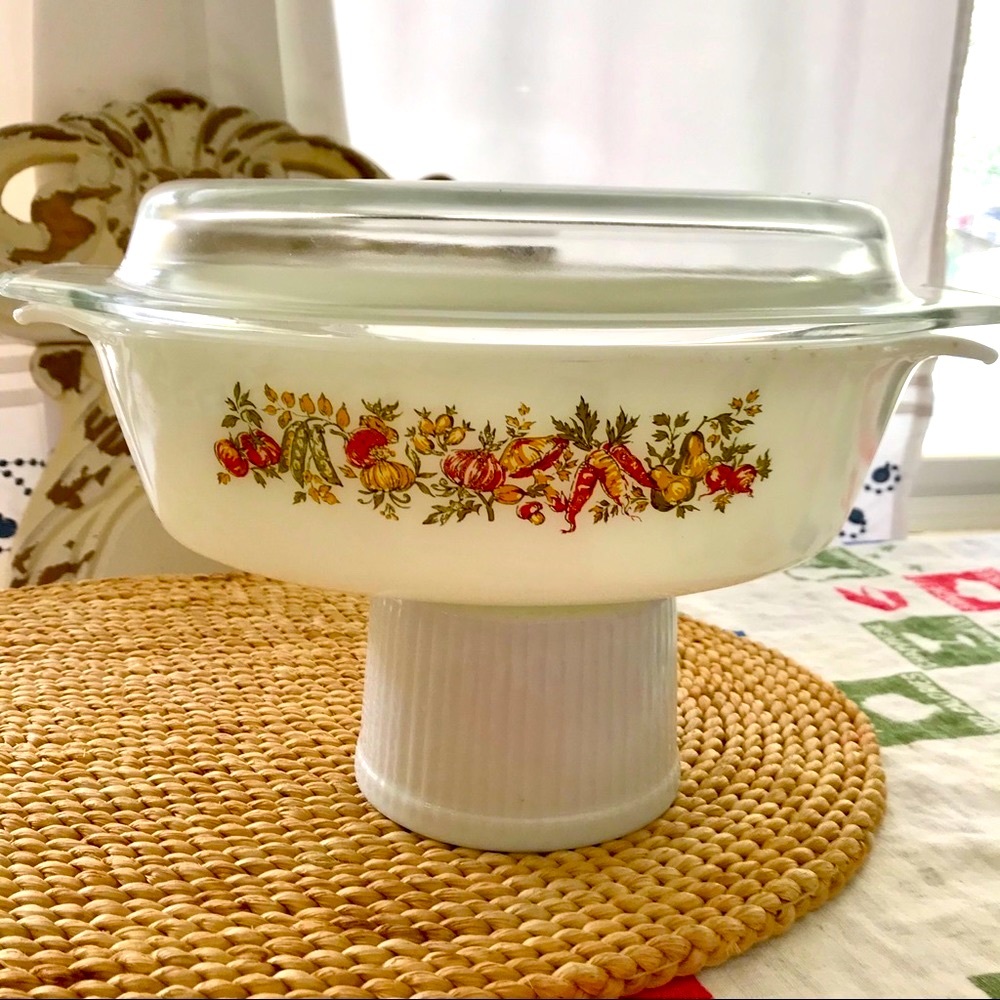 ANCHOR HOCKING OVAL BAKING DISH LID VINTAGE SPICE
